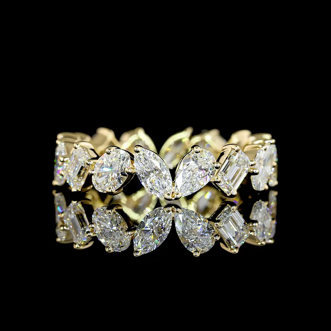 3.09 Cts 14k Yellow Gold Pear Shape Eternity Band Eternity Band