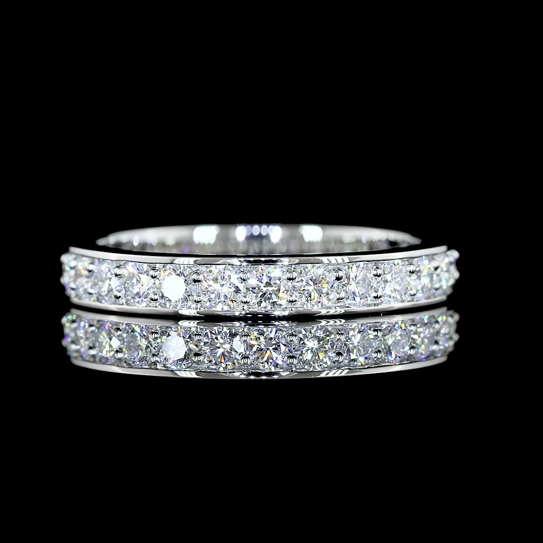 0.77 Cts Platinum Round Shape 3/4 Band Eternity Band