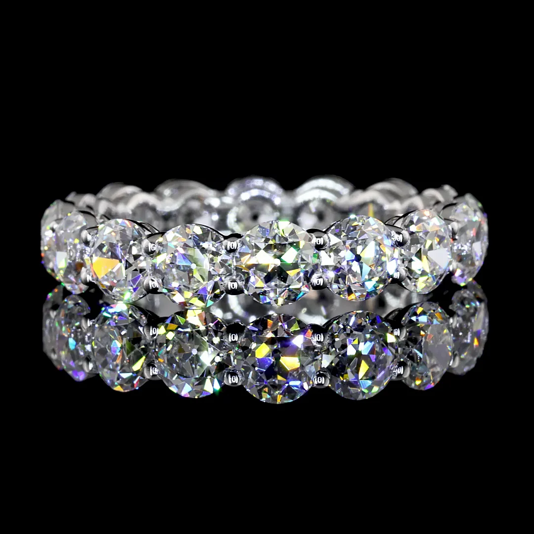 4.34 Cts 14k White Gold Old European Brilliant Shape Eternity Band Eternity Band