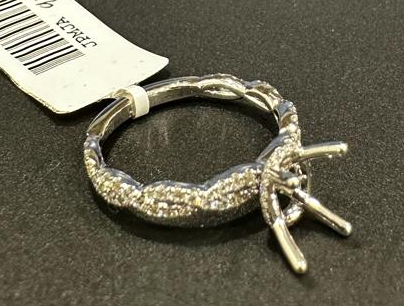 0.97 Cts 14k White Gold Mix Shape Half Eternity Eternity Band