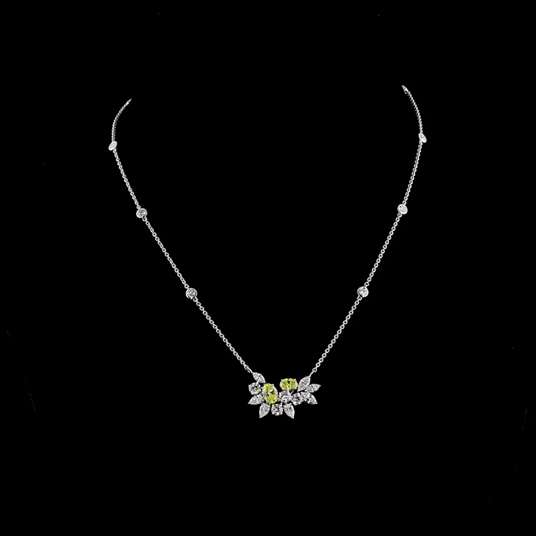 3.76 Cts 14k White Gold Mix Shape Special Pendant