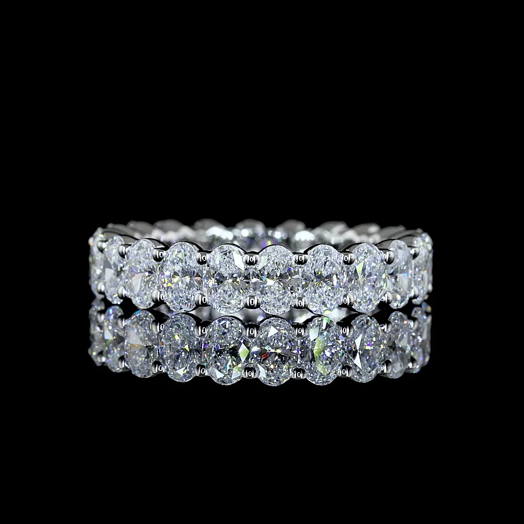 2.98 Cts 18k White Gold Oval Shape Eternity Band Eternity Band
