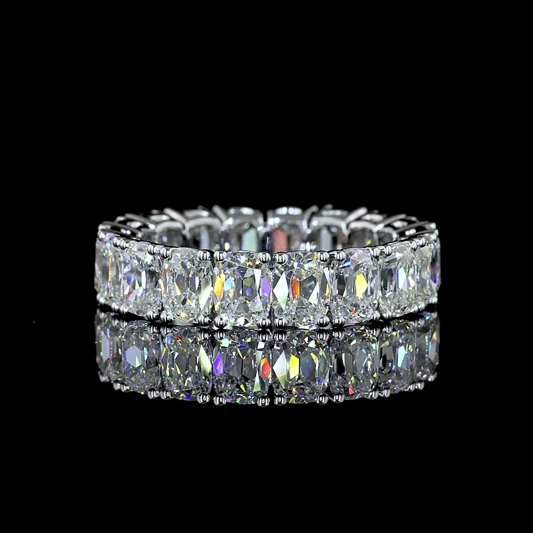 5.1 Cts 14k White Gold Antique Cushion Shape Eternity Band Eternity Band