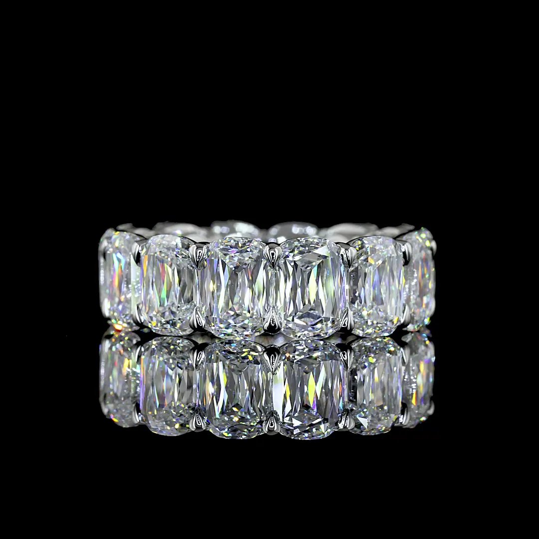 15.14 Cts Platinum Radiant Modified Shape Eternity Band Eternity Band