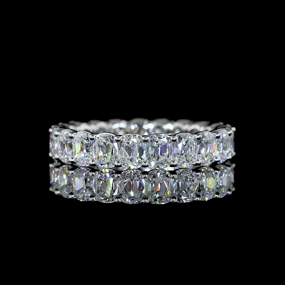 3.7 Cts 14k White Gold Antique Cushion Shape Eternity Band Eternity Band