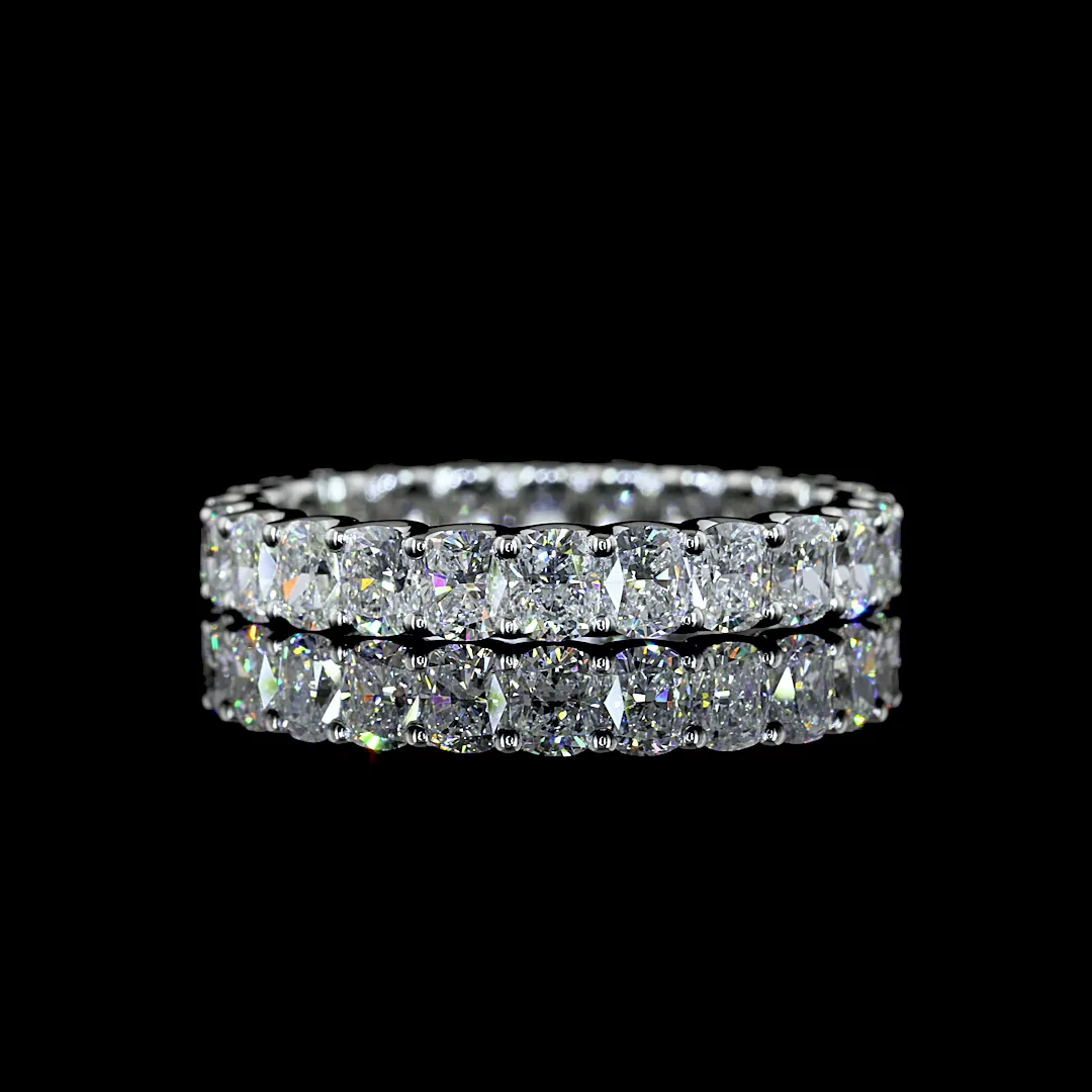 2.88 Cts Platinum Cushion Brilliant Shape Eternity Band Eternity Band