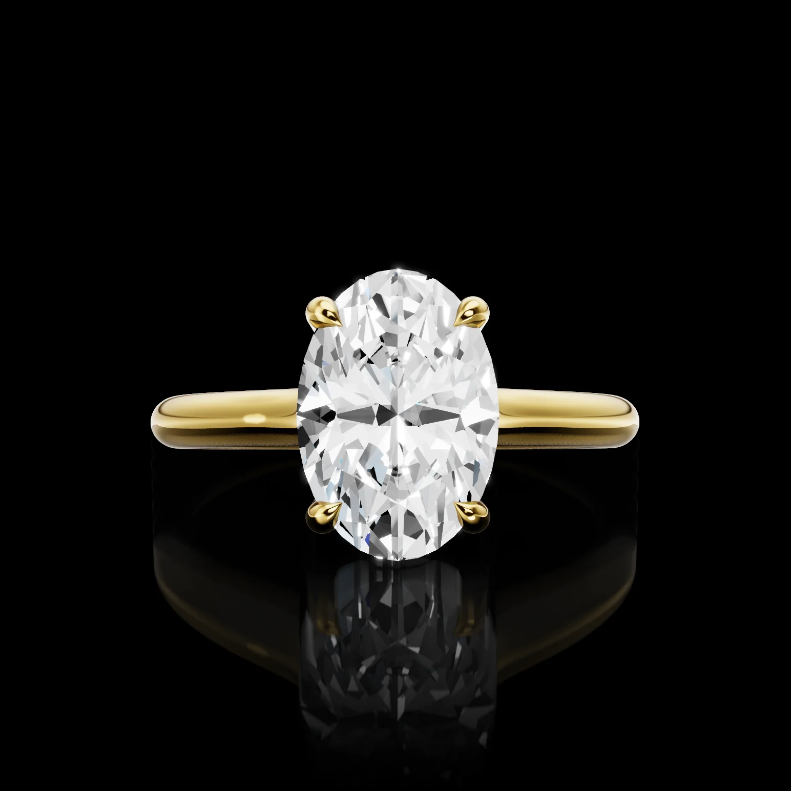 0.09 Cts 18k Yellow Gold Round Shape Hidden Halo Ring