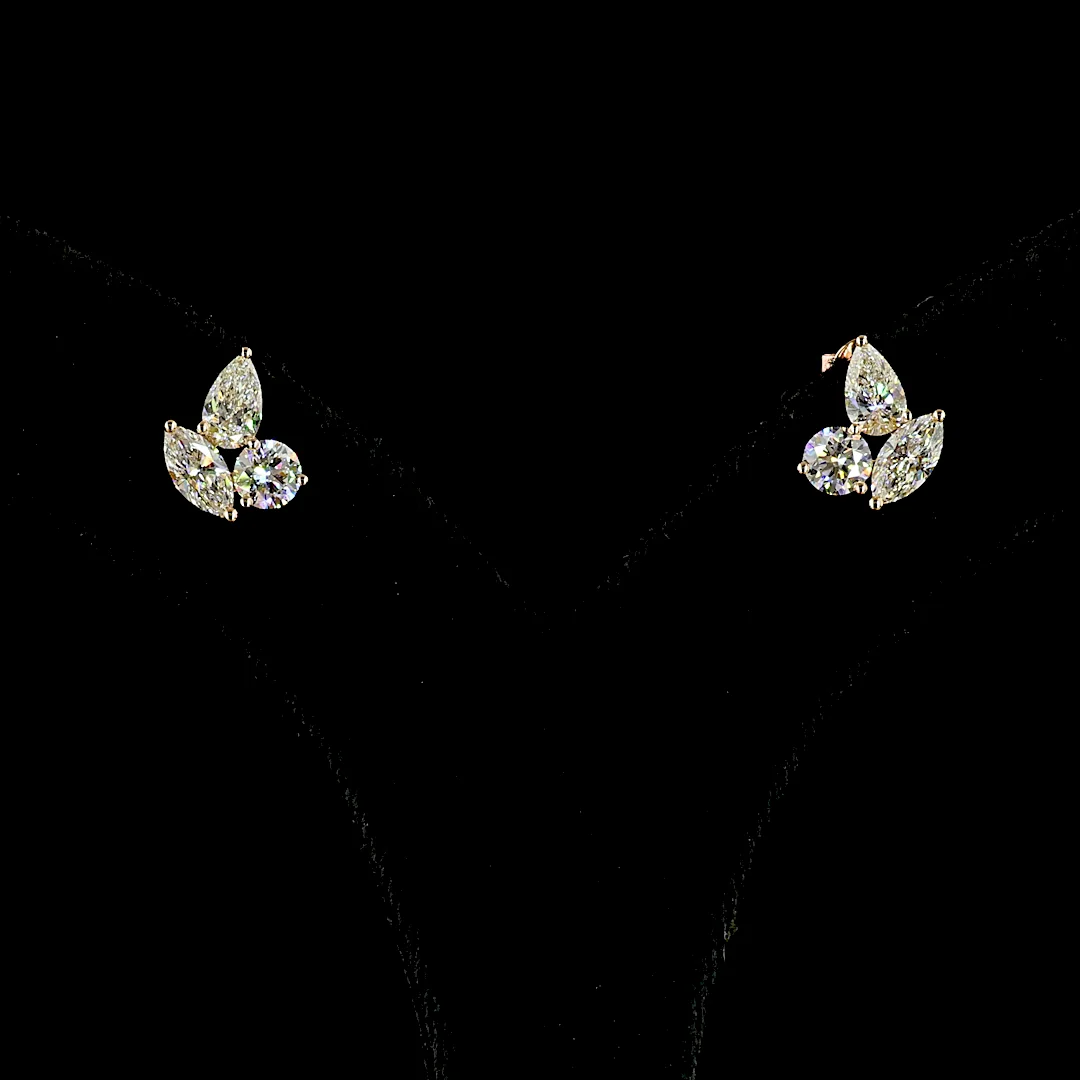 1.99 Cts 14k Rose Gold Marquise Shape Studs Earring