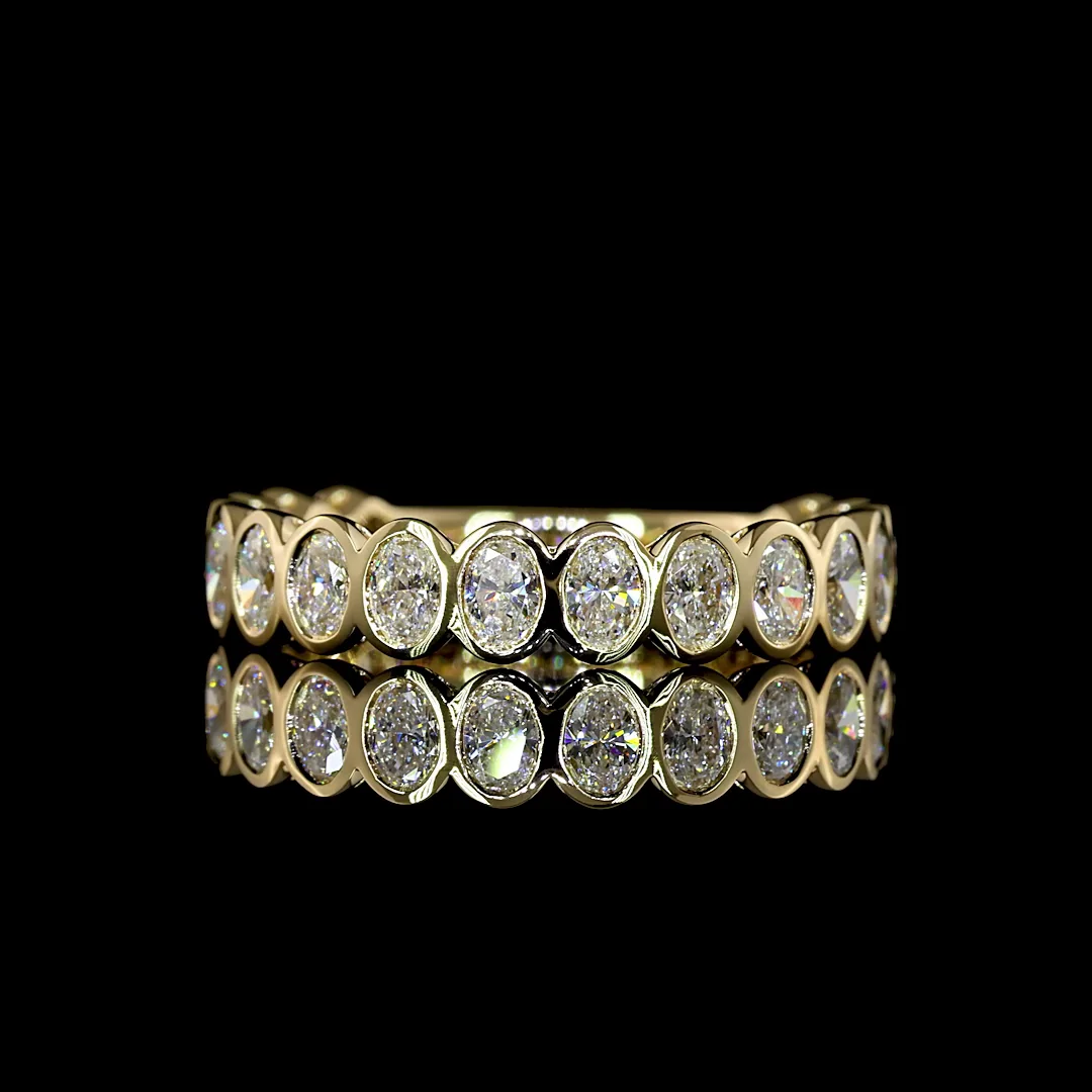 1.22 Cts 14k Yellow Gold Oval Shape 3/4 Band Eternity Band