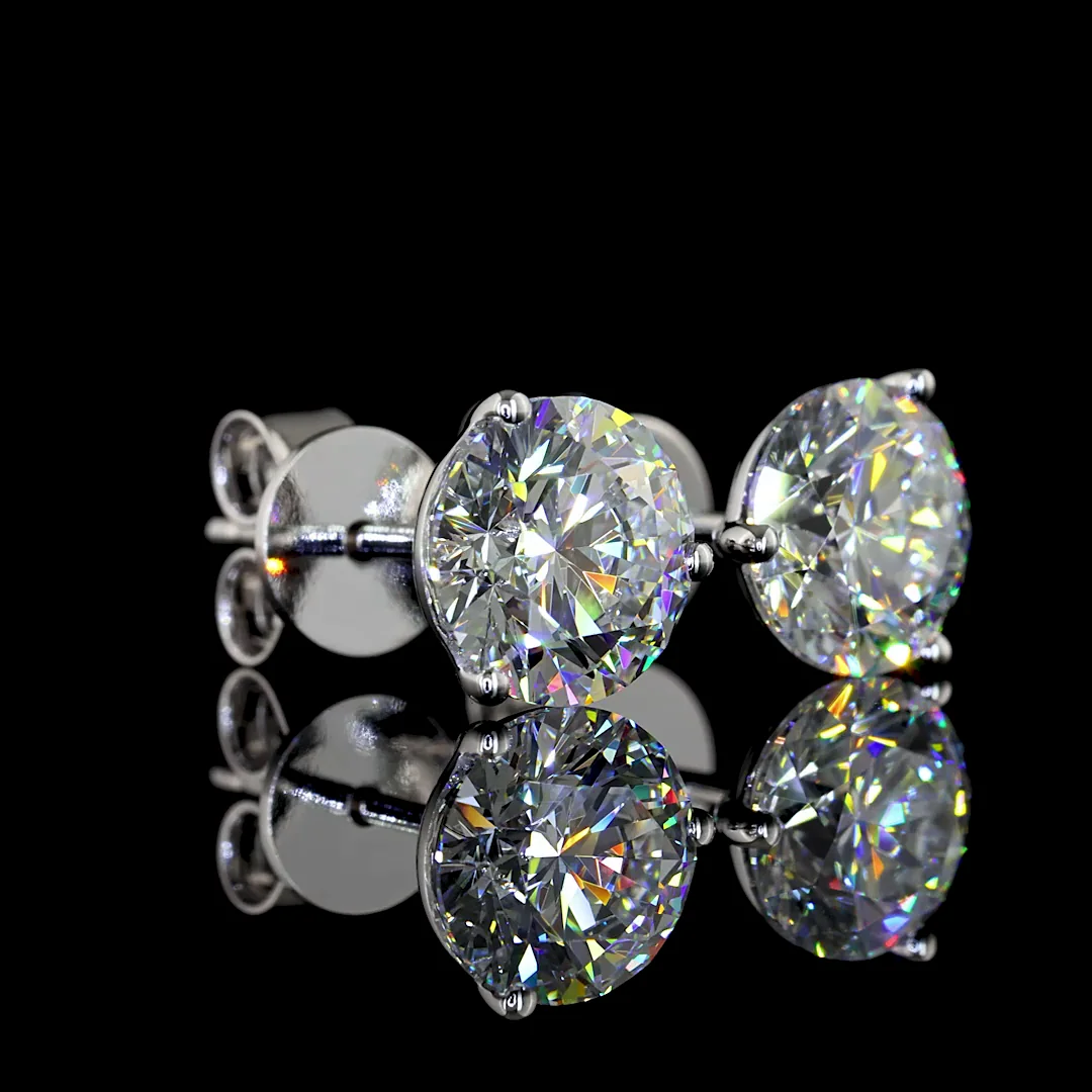 2.54 Cts 14k White Gold Round Shape Martini Earring