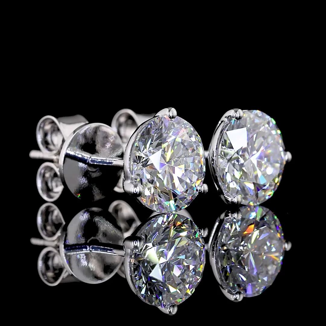 2.07 Cts 14k White Gold Round Shape Martini Earring