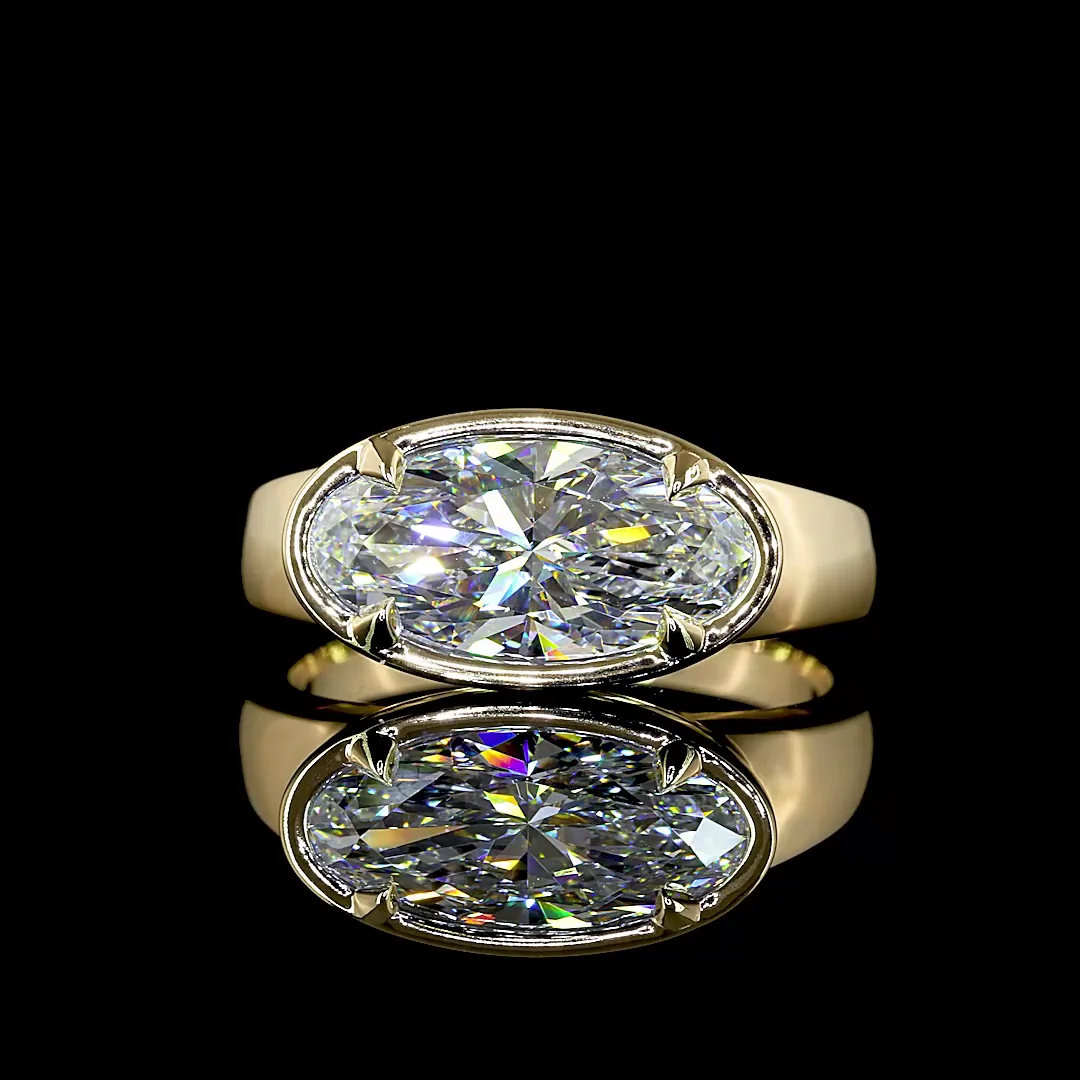 2.08 Cts 14k Yellow Gold Oval Shape Solitaire Ring