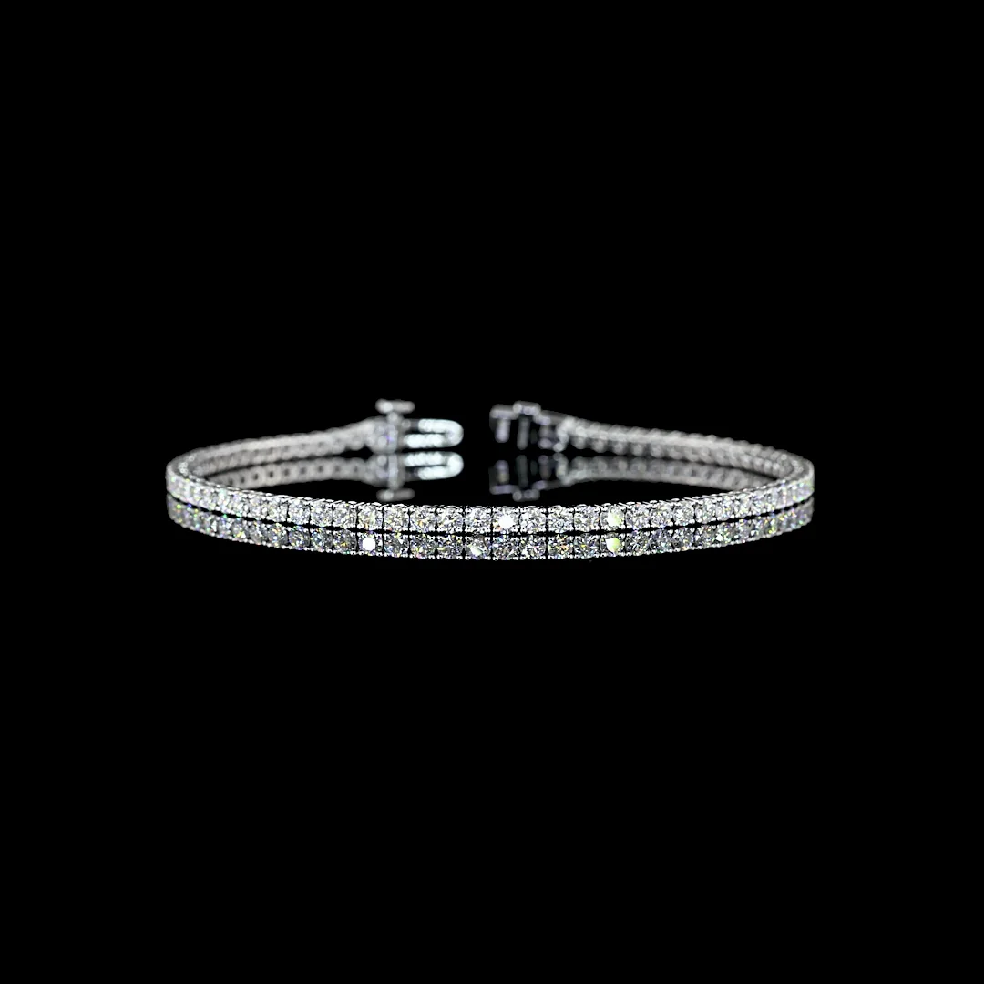 3.07 Cts 14k White Gold Round Shape Tennis Bracelet