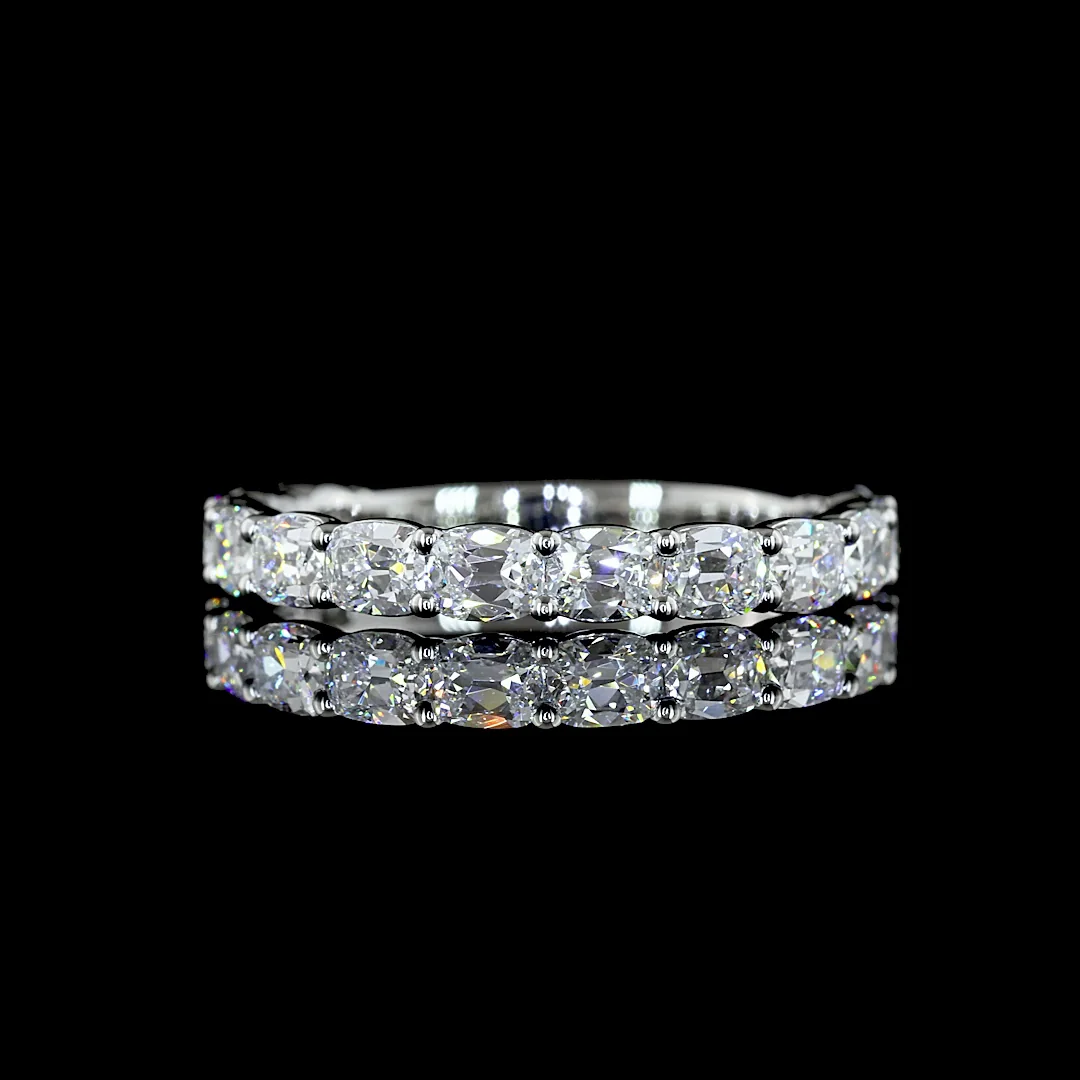 1.42 Cts Platinum Antique Cushion Shape 3/4 Band Eternity Band