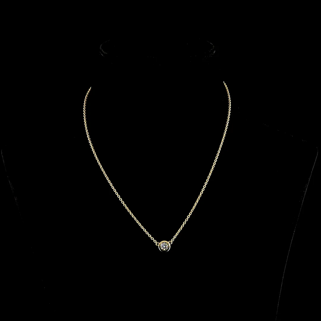 0.5 Cts 14k Yellow Gold Round Shape Solitaire Pendant